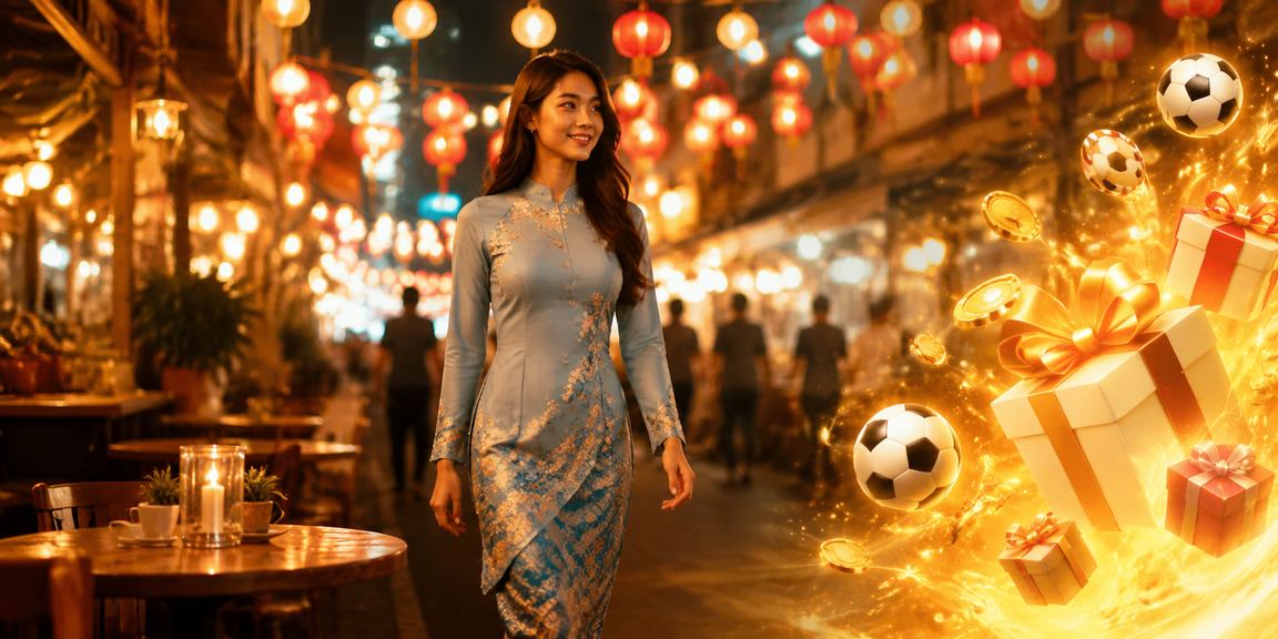 Pengguna Malaysia di Kuala Lumpur memakai baju kurung membuat pertaruhan sukan di megga888